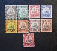 Deutsches Reich - Colonii / Marianen (1901) - Seria Completă "Iahtul Imperial SMY Hohenzollern" (Neștampilat cu gumă și șarnieră / MH) BN1