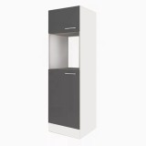Dulap de cămară Yorki dimensiunea 60, corp alb cu față antracit satinat