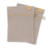 Set 2 X Mănuși 15X21Cm 100% Bumbac Model Fagure &ndash; Greige | Mănuși Baie