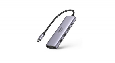 Adaptor UGREEN CM511, Hub USB-C - 2x USB, HDMI, USB-C, TF/SD (gri) foto