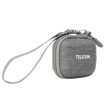 Geanta transport, TELESIN, compatibila camera Insta360 GO 3, GoPro Hero 12, GoPro Hero 13,rigida, gri foto