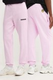 Barrow pantaloni de trening culoarea roz, cu imprimeu, F4BWUAFP135
