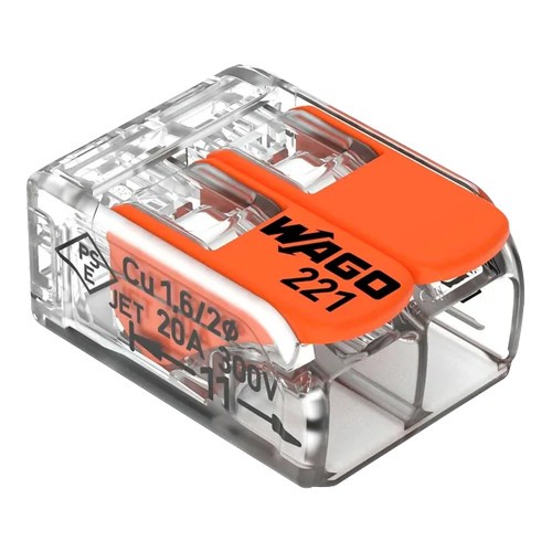 Conector derivatie 2 fire, max. 4 mmA&sup2; (100 buc.) - WAGO 221-412 SafetyGuard Surveillance