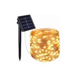 Ghirlanda luminoasa solara 10m, 120 becuri, pentru gradina, alb, Dalimag