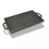 Tava Gratar Fonta Reversibila vidaXL 50x23cm Negru, Pizza, Carne, Legume, Camping