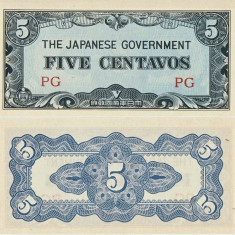 1942 , 5 centavos ( P-103a ) - Filipine - stare UNC