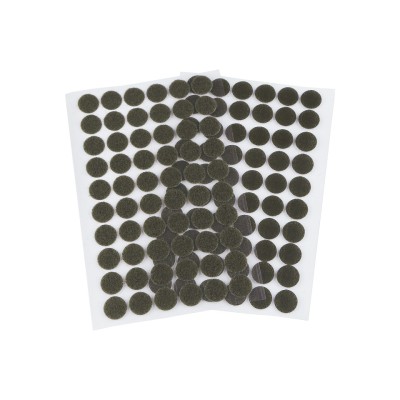 Set complet 60 buline arici autoadezive Crisalida, puf si scai, diametru15 mm, Kaki foto