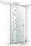 Usa culisanta Boss &reg; model Tree incolor 85x215 cm, sticla Gri 8 mm, glisanta in ambele directii, Modern Glass Art