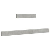 Cumpara ieftin Set dulap TV, 6 piese, gri beton, lemn prelucrat