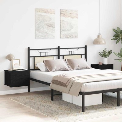 vidaXL Dulap de noapte cu sertar 2 pcs Stejar negru 40 x 30 x 30 cm 862460 foto