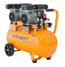 Stager Air 27DS50 compresor aer, 50L, 8bar, 270L/min, monofazat, angrenare directa, silentios - 6960270410265