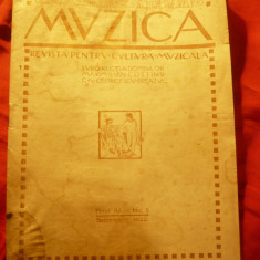 Revista Muzica -sept.1922 an4-nr5 ,15pag ,Coperta 2 semnata Poitevin-Skeletti