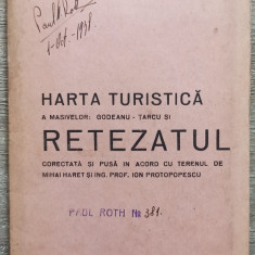 Harta turistica a masivelor Godeanu-Tarcu si Retezatul// anii '30