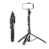 Cumpara ieftin Selfie Stick, Tripod, cu LED, Telecomanda Bluetooth, Rotire 360&deg;, Universal, H33-155 cm, OBRALIX&reg;