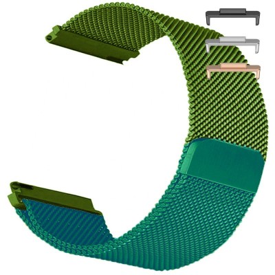 Curea otel, Milanese Loop, compatibila Huawei Watch Fit 2, cu adaptor dedicat, Green Mix foto