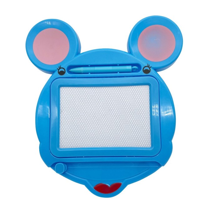 Tabla magnetica pentru desen flippy, pix, forma soricel, dimensiuni 23x26.5 cm, dezvolta creativitatea, albastru