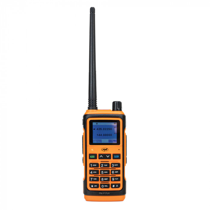 Statie radio portabila VHF/UHF PNI P17UV-S, dual band 144-146MHz si 430-440MHz, 999CH, 1500mAh, Scan, Dual Watch, Roger Beep, functie Radio FM si lant