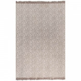 Covor Kilim, gri taupe, 120x180 cm, bumbac, cu model, Asimetric, Alte materiale, Mocheta, vidaXL