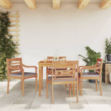 VidaXL Set mobilier grădină cu perne gri &icirc;nchis 5 piese lemn masiv tec