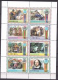 Liberia 1987 Shakespeare literatura teatru MI 1366-1373 MNH