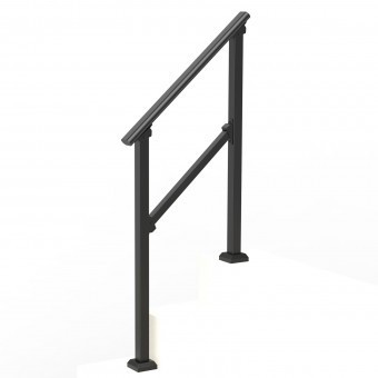 Balustrada otel, 1-2 trepte Vivatechnix, Dimensiune 1030 x 84 x 920 mm, Unghi reglabil 0&deg; - 40&deg;, Negru