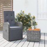 Cumpara ieftin Set șezlonguri de grădină, 2 piese, poliratan și lemn acacia