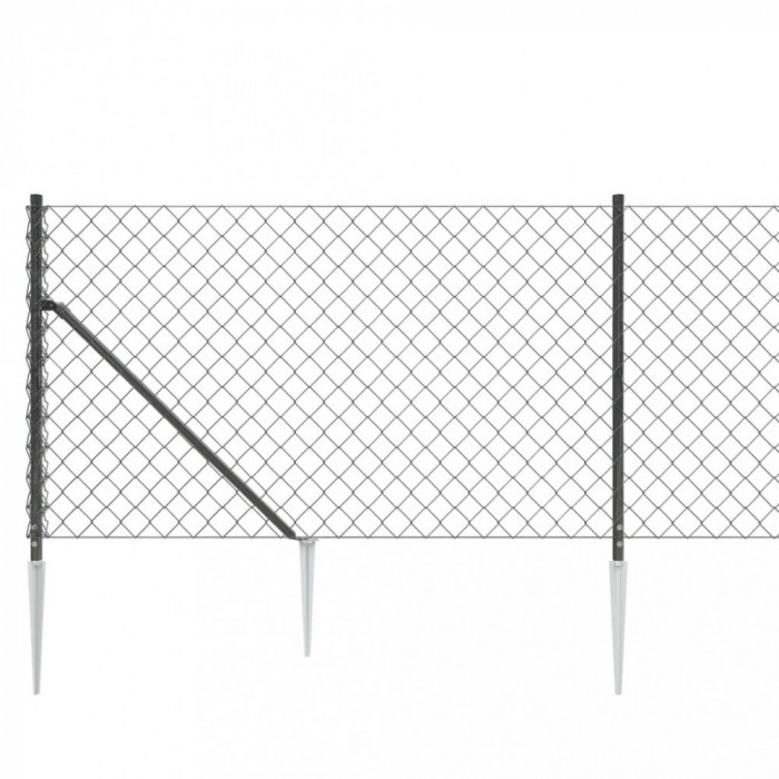 Gard plasa de sarma cu tarusi de fixare, antracit, 0,8x10 m GartenMobel Dekor