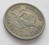 376. Moneda Noua Zeelanda 1 shilling 1950 (King) (tiraj 600.000 buc), Australia si Oceania