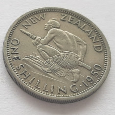 376. Moneda Noua Zeelanda 1 shilling 1950 (King) (tiraj 600.000 buc)