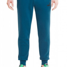 Pantaloni sport barbati Puma ESS Logo Fleece Albastru