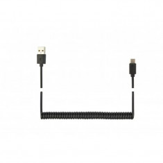 CABLU alimentare si date GEMBIRD pt. smartphone USB 2.0 (T) la USB 2.0 Type-C (T) 1.8m spiralat negru &amp;amp;quot;CC-USB2C-AMCM-6&amp;amp;quot; (timbru verde 0.08 l foto