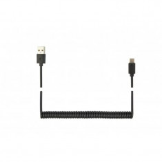 CABLU alimentare si date GEMBIRD pt. smartphone USB 2.0 (T) la USB 2.0 Type-C (T) 1.8m spiralat negru &quot;CC-USB2C-AMCM-6&quot; (timbru verde 0.08 l
