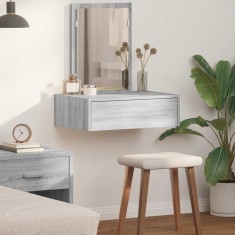 vidaXL Masă de Machiaj cu sertar Gri 60 x 40 x 70 cm Lemn compozit 865195