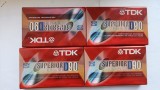 Lot 4 Casete TDK Superior D90 Slim Bluek TYPE I Normal Bias Sigilate