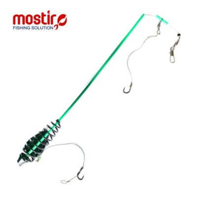 Montura Mostiro Arc Vopsit cu Tija, Plumb Lateral, Fir Textil si Fir de Par, 2 Carlige Nr.4 foto