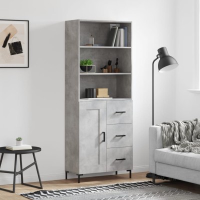 vidaXL Dulap &amp;icirc;nalt, gri beton, 69,5x34x180, lemn compozit 3190025 foto