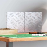 vidaXL Plăci Striate Antiderapante Aluminiu 20x20 cm Argintiu, Trepte Siguranță Interior, Set 2 Bucăți