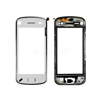 Nokia N97 Display din sticlă-panel tactil-capac frontal alb foto
