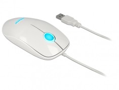 Mouse optic Alb pe USB cu LED, Delock 12537