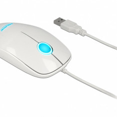 Mouse optic Alb pe USB cu LED, Delock 12537