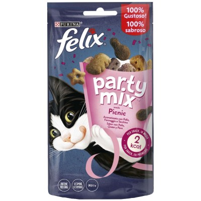 Recompensa pisici / hrana complementara Felix Party Mix Picnic, carne de pui, curcan si branza, 60 g foto