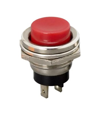 Buton 1 circuit Push ON 2A 250V OFF-(ON) fara retinere rosu 09065PI foto