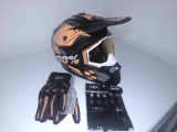 Set casca enduro+Ochelari+Manusi+Cagula marimea XL(61-62 cm), Oem