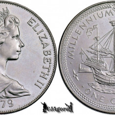 1979 PM, 1 Crown - Elisabeta a II-a - Tynwald - Insula Man -Britanice