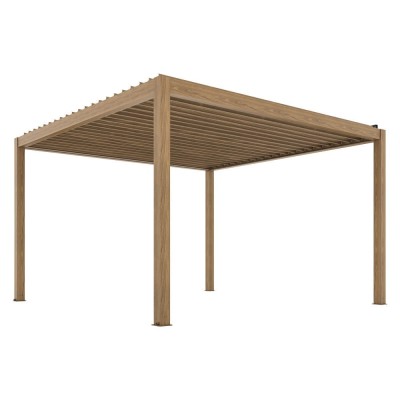 LUXE elektromos pergola 4x4m fa LED vil&amp;aacute;g&amp;iacute;t&amp;aacute;ssal foto