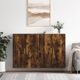 vidaXL Dulapuri montate pe perete, 2 buc, stejar afumat, 69,5x34x90 cm