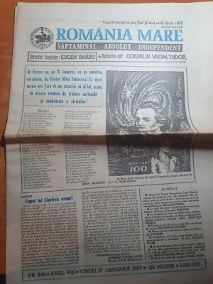 ziarul romania mare 17 ianuarie 1997-art despre mihai eminescu foto