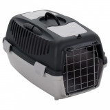 VidaXL Cutie de transport animale gri și negru 55x36x35 cm PP