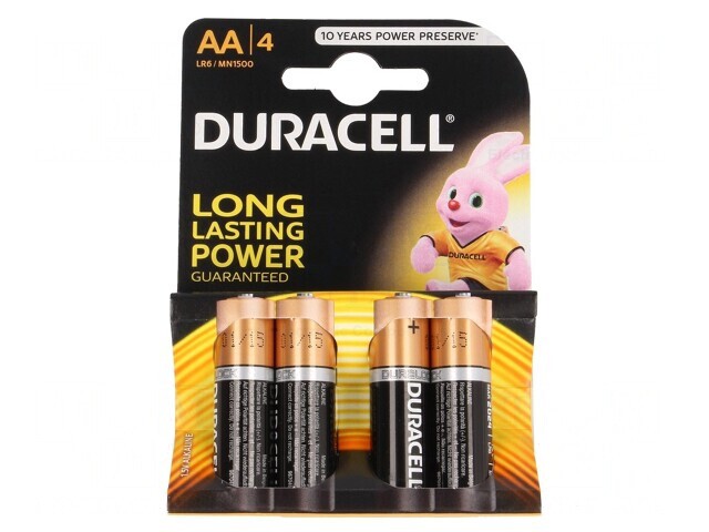 Baterii alcaline 1,5V AA nere&icirc;ncărcabile 4 buc BASIC