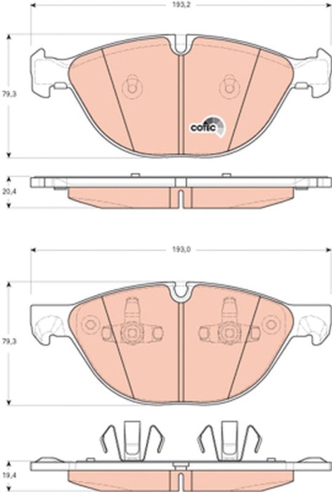 TRW GDB1728 COTEC set placute frana,frana disc